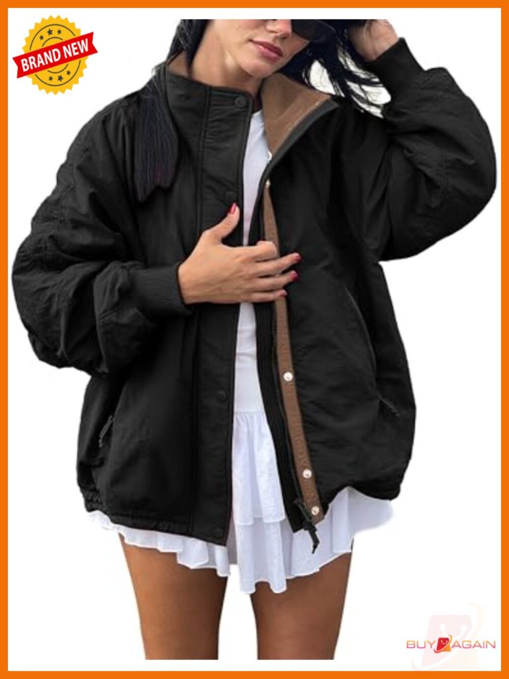 Women's Windproof Fleece Lined Lightweight Outdoor Jacket Coat